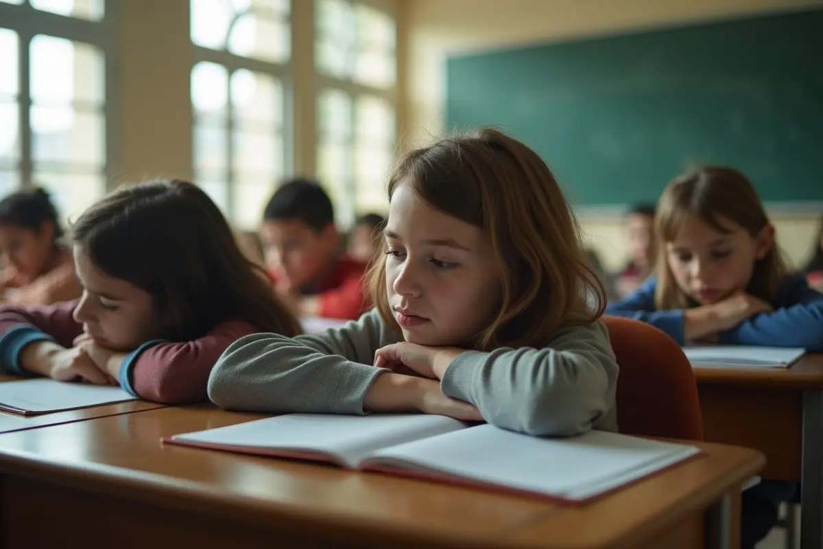 students looking tired in class