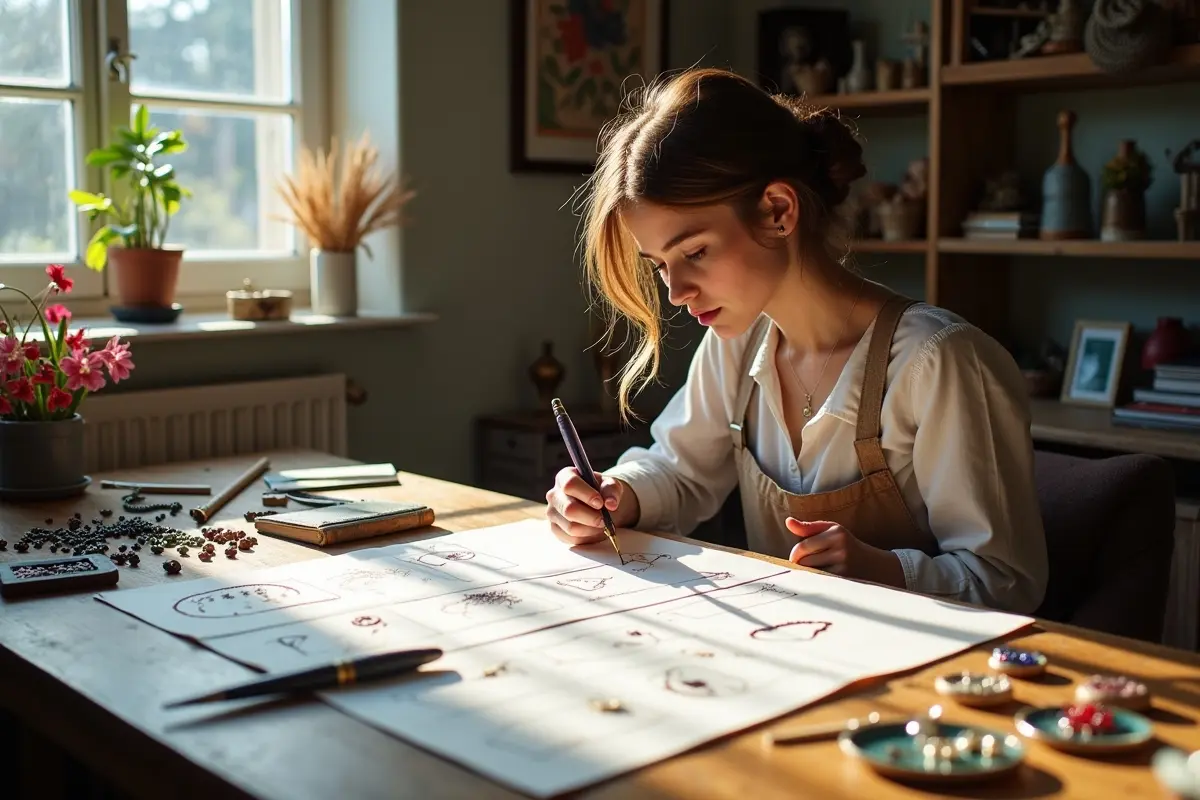 perosn choosing jewelry designs