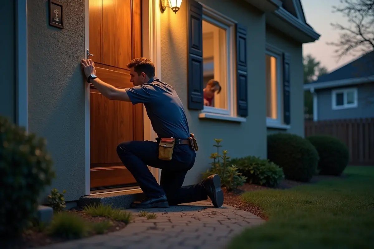 emergency locksmith fixing door