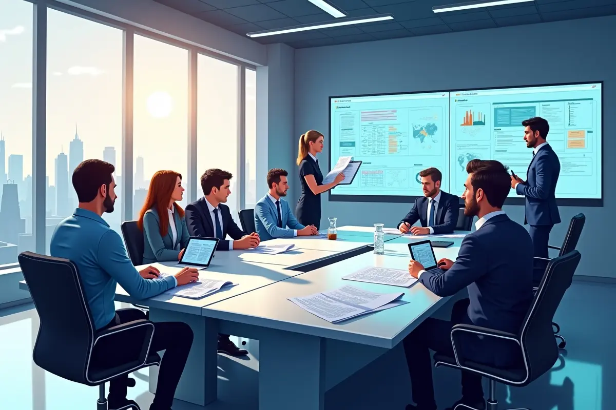 aerospace team reviewing workforce management rollout requirements